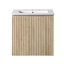 Meuble-lavabo mural simple flottant 24 po avec lavabo en céramique et rangement latéral ouvert 24 po