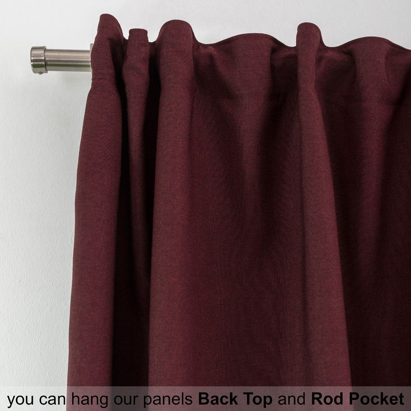 LAXTON Room Darkening Extra Long & Extra Wide Decorative Curtain, 52" W x 108" L, Burgundy
