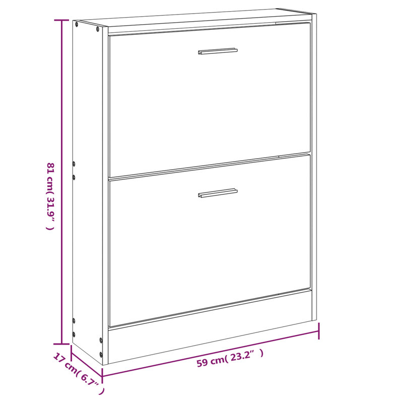 Shoe Cabinet 59x17x81 cm Engineered Wood, Light Brown