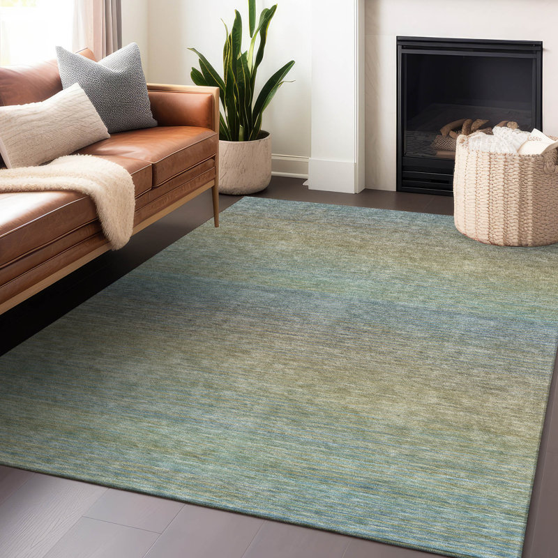 Tapis intérieur / extérieur bleu Zeyna, 5 pi x 7 pi 6 po