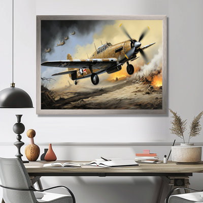 Vieux avion militaire pendant la Seconde Guerre mondiale - Art mural militaire