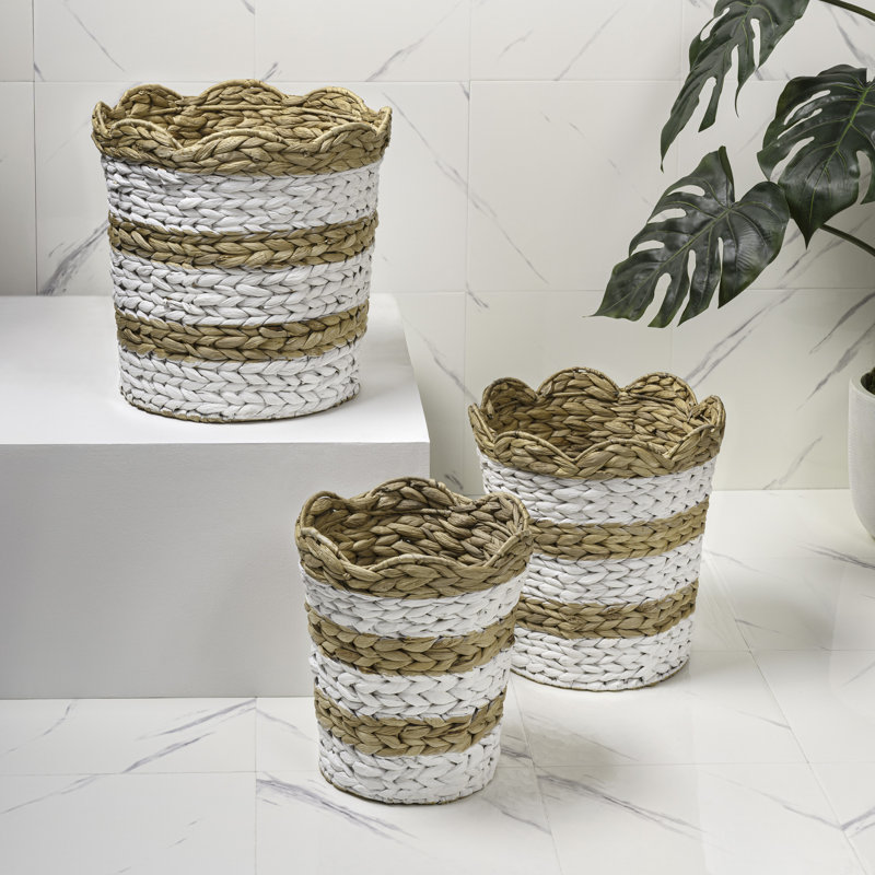 Paniers gigognes Calvin Bohemian Farmhouse, Blanc/naturel