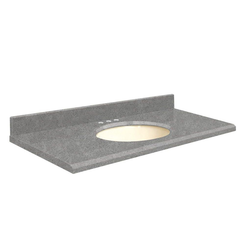 Dessus de salle de bain simple 49 po meuble-lavabo, Biscuit, Décalé de 8 po, Interlude