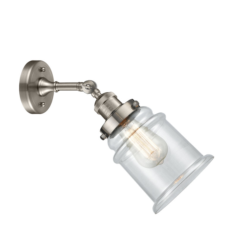 Galaviz Dimmable Bath Sconce, 6 Watt Vinage LED Bulb, Clear, Brushed Satin Nickel