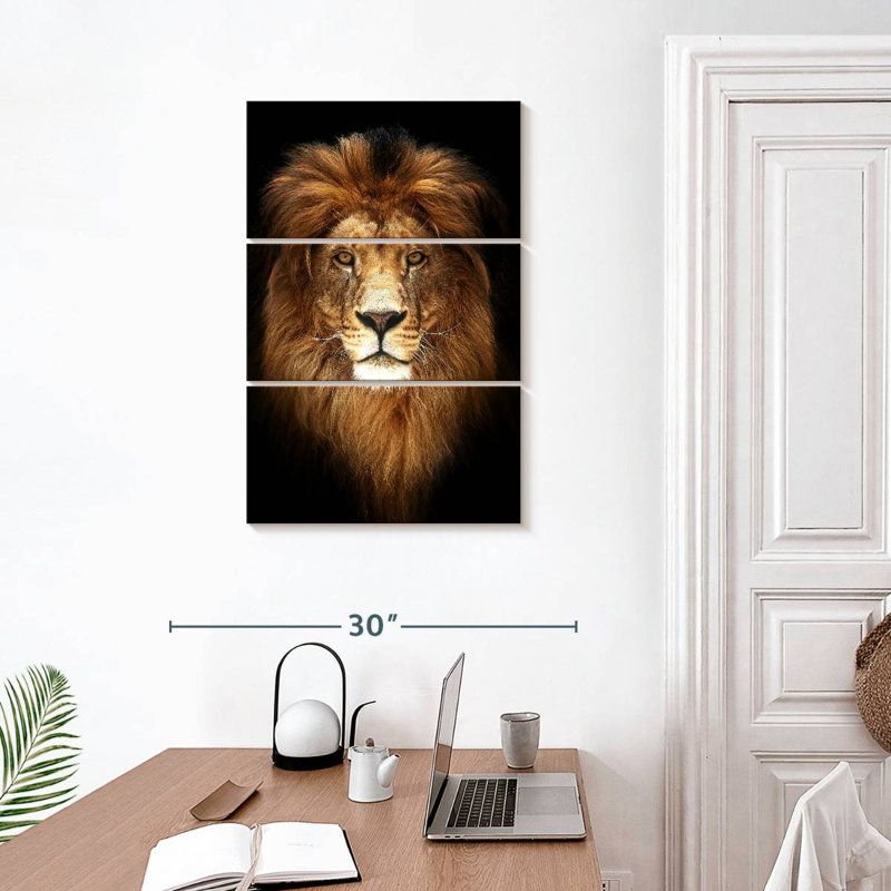 Tête de lion mystérieuse Brampt, H 32 po x l 20 po