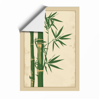Minimalist Bamboo Study Japandi - Framed Print