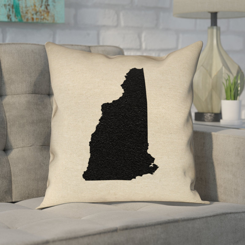 Housse de coussin Katelyn Smith South Dakota, 14 po x 14 po, Noir, New Hampshire