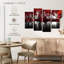 «Pop Lakeside Red Trees», reproduction d'art sur toile-989284005