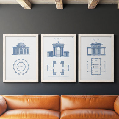 «Garden Structures I», ensemble de 3 reproductions d'art sur toile encadrées
