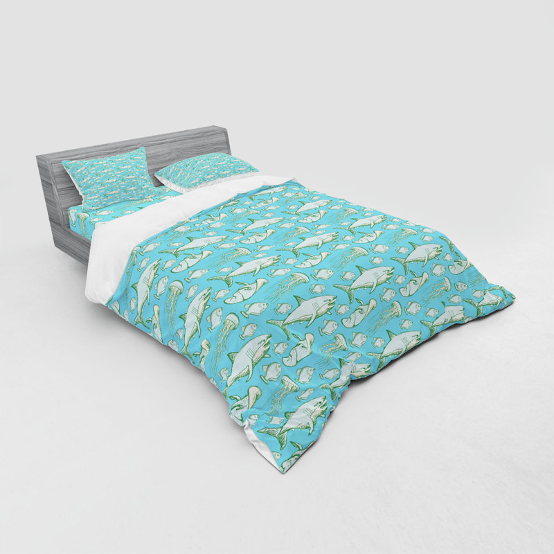Coastal Polyester Duvet Cover, Queen Duvet Cover + 3 Additional Pieces