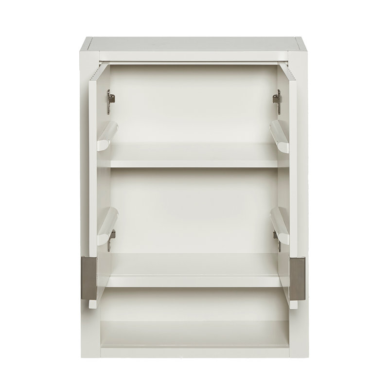 Ariel Milan Bathroom Wall Cabinet 31"H x 23.1"W x 8"D - Open Shelf - Warm White, Warm White