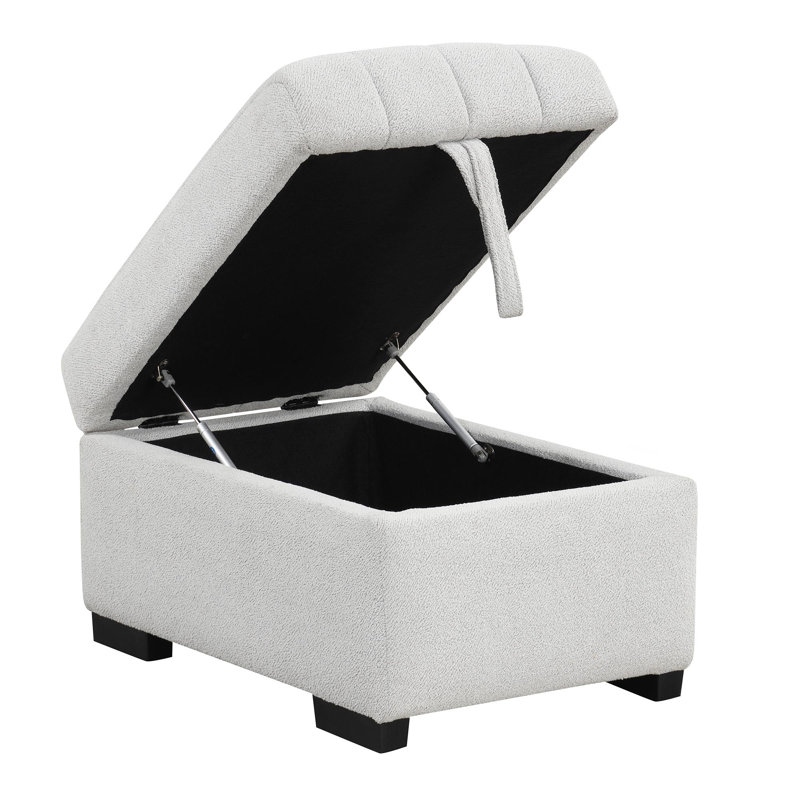 Canapé-lit modulaire rembourré en L avec repose-pieds Leéquan, Polyester gris