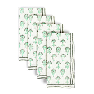 over&back Hand-Blocked Napkins, Set of 4