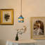 Luminaire suspendu vintage rétro en vitrail style chalet