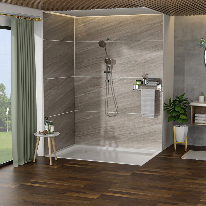 Pomme de douche double 5 po avec barre coulissante réglable