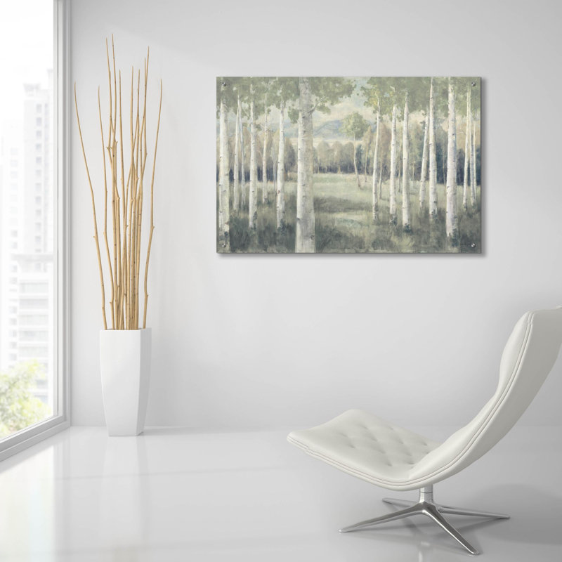 Art mural en verre «Light Aspens» par Danhui Nai, H 24 po x l 36 po x P 0,2 po
