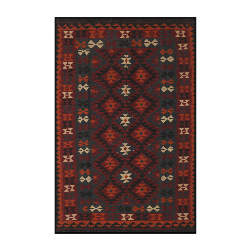 Tapis rouge à motif sud-ouest, Rectangle 5 pi x 7 pi