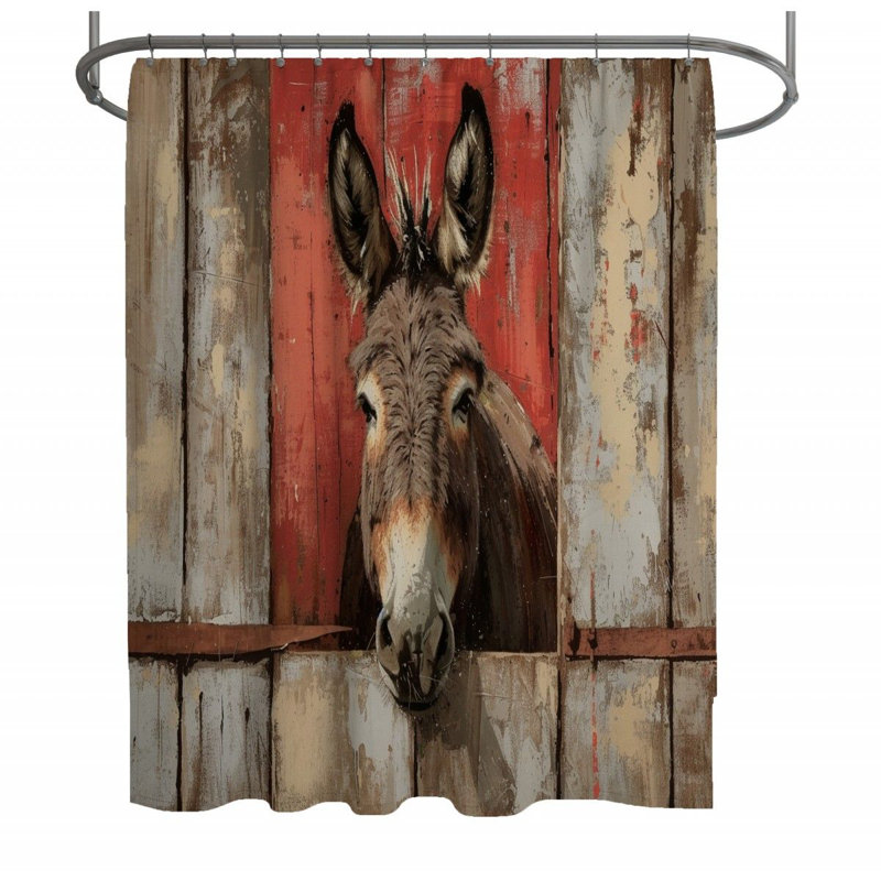 Donkey Animal Warm Shower Curtain, 83"H x 70"W