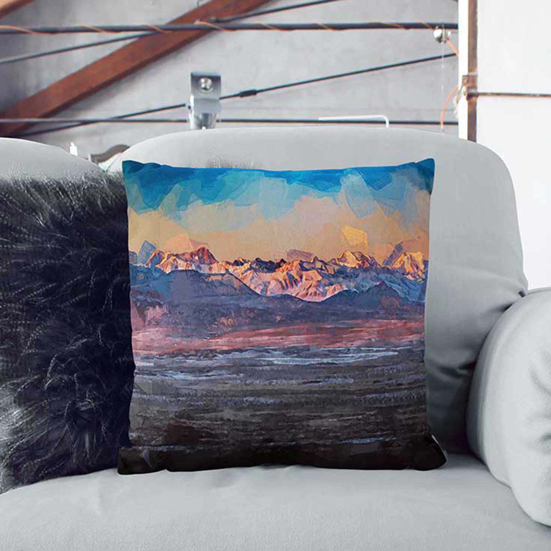 Alaskan Mountains at Dusk Cushion with Filling