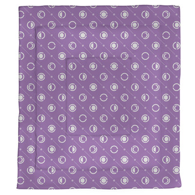 Édredon simple réversible en microfibre à deux couleurs Moon phases