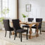 Ensemble de 2 chaises de salle à manger en lin massif et rembourré en lin massif avec pieds en bois Nikki Collection-1622332192