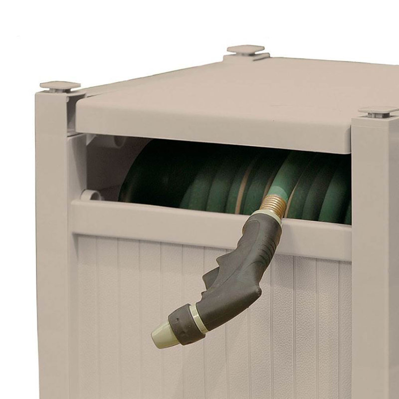 Suncast Taupe Resin 100-Foot Garden Hose Reel Hideaway