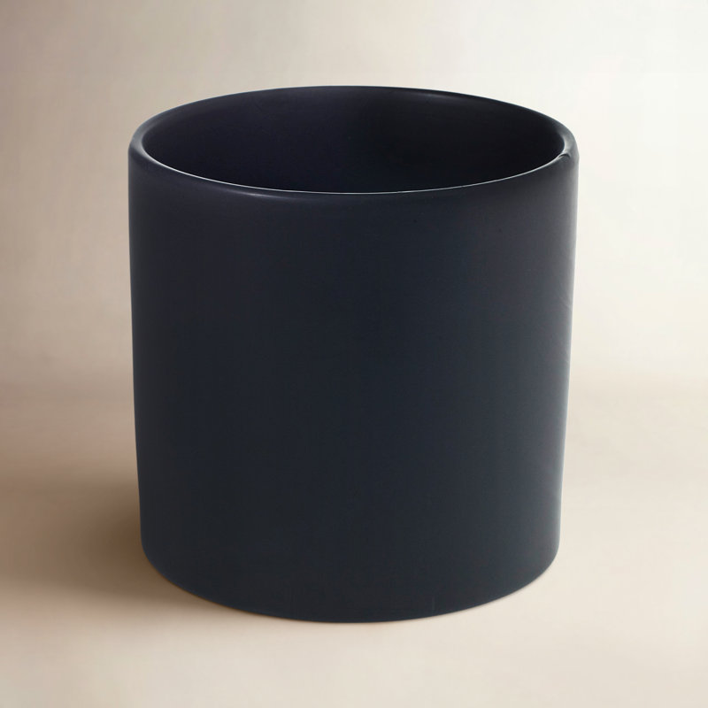 Ceramic Pot Planter, Matte Black, 6.25" H x 6.5" W x 6.5" D