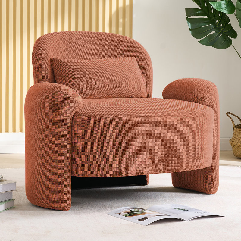 Fauteuil d'appoint moderne surdimensionné 37,2 po, Orange