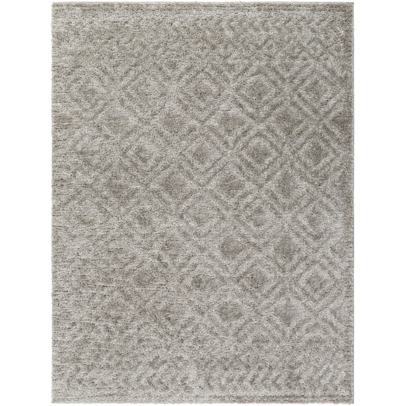 Khlani Delmy Diamond Gray Shag Area Rug, Rectangle 7' x 9'