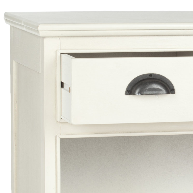 39.2'' W Durable Pine Wood Bookshelf - 3 Drawer Storage Unit with 2 Open Shelves Standard Bookcase , Seashell White