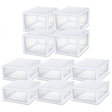 Sterilite 27 qt Stacking Storage Drawer Container 4 Pack + 16 qt Box 6 Pack