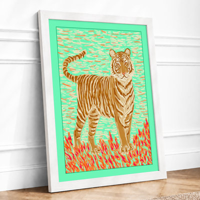 Graphic Tiger Geometric 1 Piece Single Picture Frame Wall Art