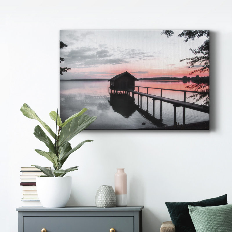 Coucher de soleil sur le mois d'octrier - Photographie sur toile tendue, H 48 po x l 32 po x P 1 po
