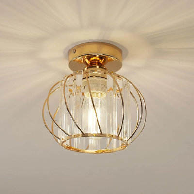 Crystal Chandelier Ceiling Light,Modern Small Flush Mount Ceiling Light,E27 Metal Ceiling Lamp For Kitchen Hallway Dining Rooms Living Rooms