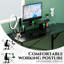 Bureau de jeu en L avec prises de courant et ports de charge USB, grand bureau à domicile, bureau d'écriture, facile à assembler, grain de chêne-840021382