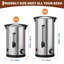 High Capacity Commercial Coffee Urn – Double Wall Stainless Steel Beverage Heater – Includes Filter Basket – Ideal for Catering, Buffet, Party, Wedding, Business Events – 110 Cup, 16L