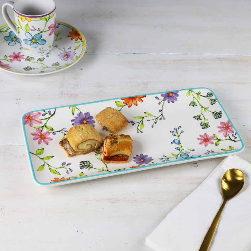 Plateau de service rectangulaire 14,5 pouces Charlotte