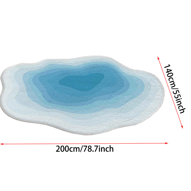 Modern Abstract Area Rug, Gradient Irregular Carpets For Living Room, Cloud Shape Bedside Rug, Non-slip Washable Large Area For Bedroom Entryway Dorm Kitchen, Blue