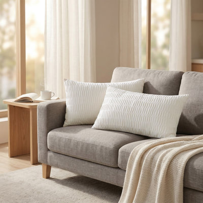 Housses de coussin en velours plissé