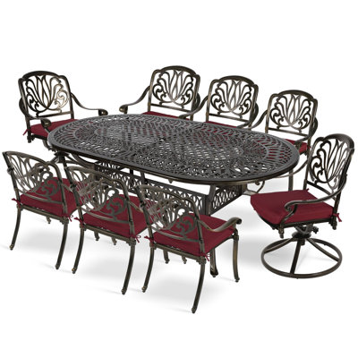 Ensemble repas d'extérieur ovale 8 personnes