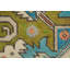 Tapis vert à motif de médaillon géométrique vert 4 x 6