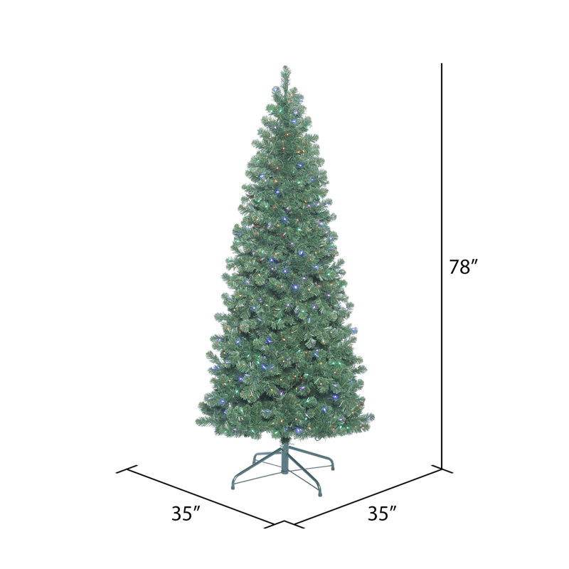 Oregon Green Fir Artificial Christmas Tree with Stand, 9.5' H, Multi-colored LED