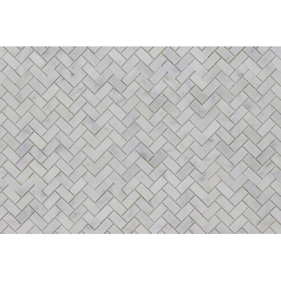 1" x 2" Marble Herringbone Mosaic Wall & Floor Tile