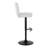 Henry Contemporary Adjustable Barstool With Swivel In Black Metal And White Fabric With Rounded T Footrest By Lumisource - Set Of 2-893119147