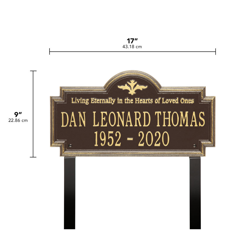 Arlington 'Living Eternally' Memorial Plaque, Yes, Bronze/Gold