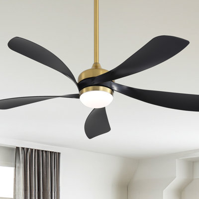 Ventilateur de plafond intelligent avec lumière avec 5 pales en ABS à intensité variable et fonction mémoire