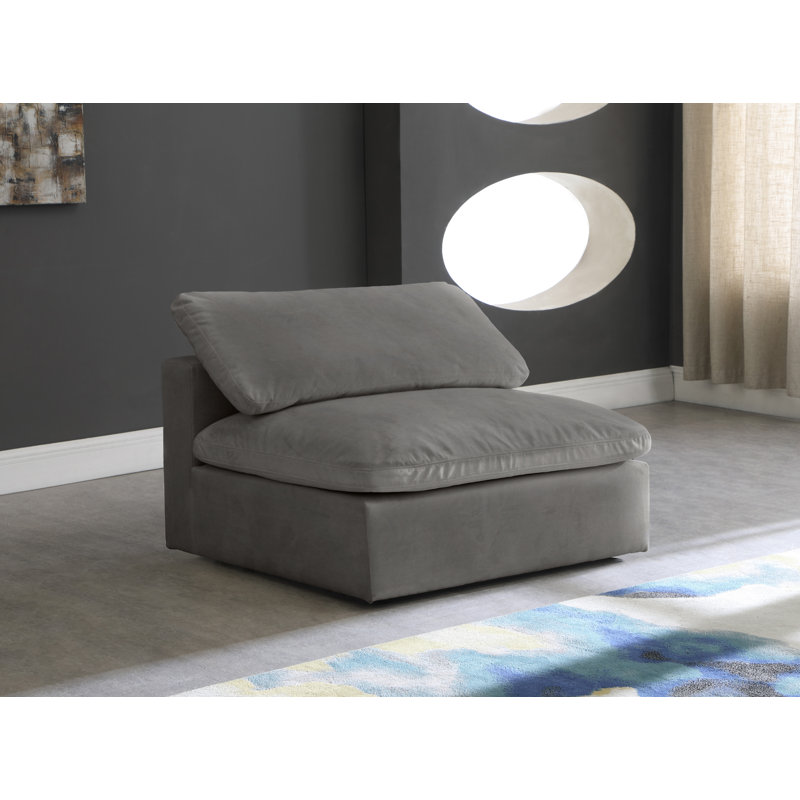 Fauteuil convertible confortable en velours l 39 po, Velours gris