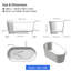 Baignoire autoportante 55 "x 27,56"