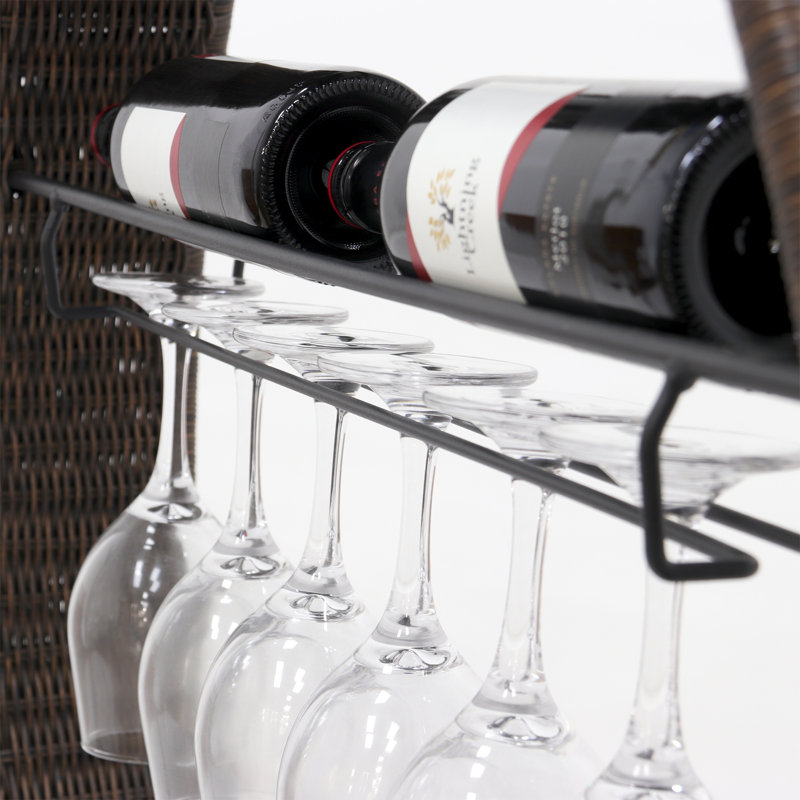 Support à bouteilles de vin et verre mural Erumiseh