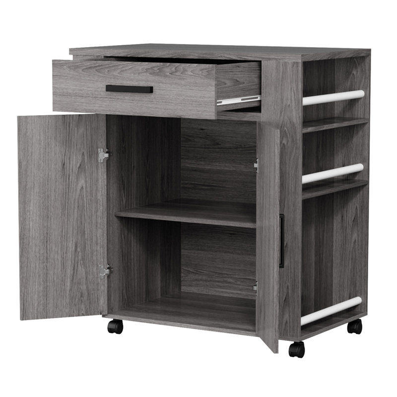 Latitude Run® Shelby Rolling Garage Cart With Storage Cabinet, Gray